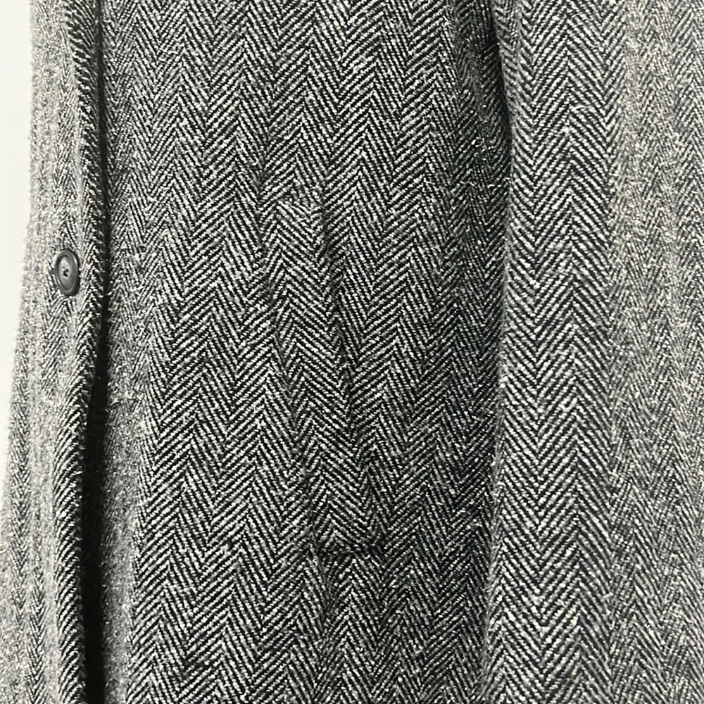 Zara Gray Herringbone Wool Blend Girls Long Coat with pockets size 13-14 164cm